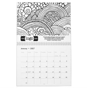 Calendario Regalo de negocio de logotipo: patrones abstractos