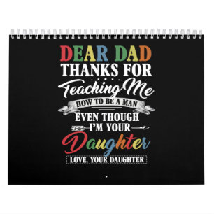 Calendario Regalo de papá Querido Padre Gracias Por Enseñar