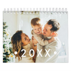 Calendario Regalo de vacaciones con foto de familia moderna
