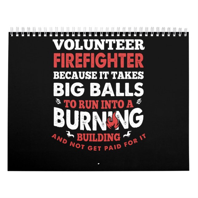 Calendario Regalo del bombero| Bombero voluntario (Tapa)