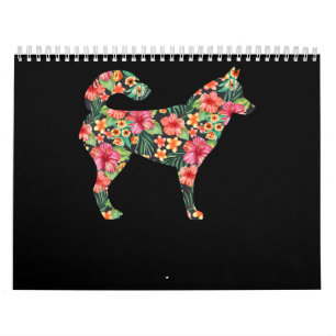 Calendario Regalo floral siberiano husky  Agradable regalo de
