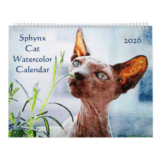 Calendario Regalo para amantes y dueños de gatos Sphynx sin p