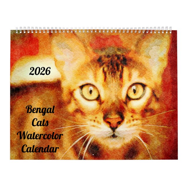 Calendario Regalo para dueño de gato bengalí hermoso 2026 (Tapa)