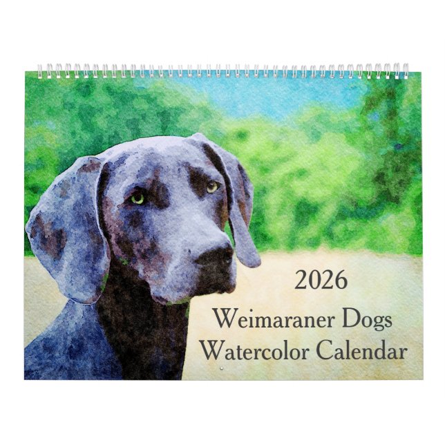 Calendario Regalo para dueño de perro Weimaraner fantasmal 20 (Tapa)