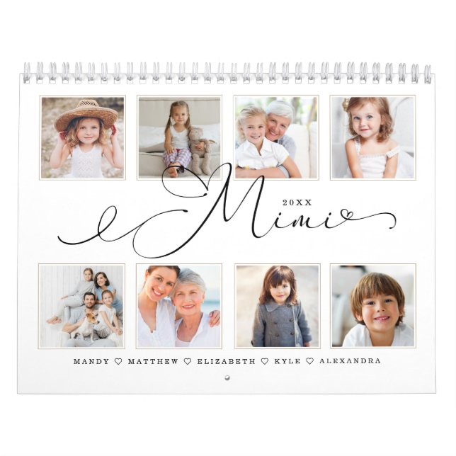Calendario Regalo para Mimi| Fotos familiares de nietos (Tapa)