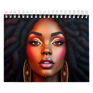 Calendario Reina negra chicas de piel morena melanina hermana