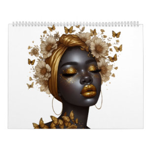 Calendario Reina negra mariposa bling melanin sista