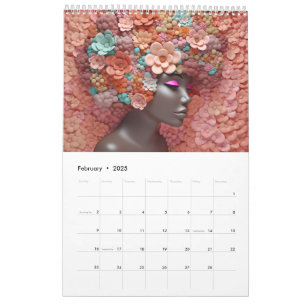 Calendario Reina negra melanina sista flor curo afro mujeres