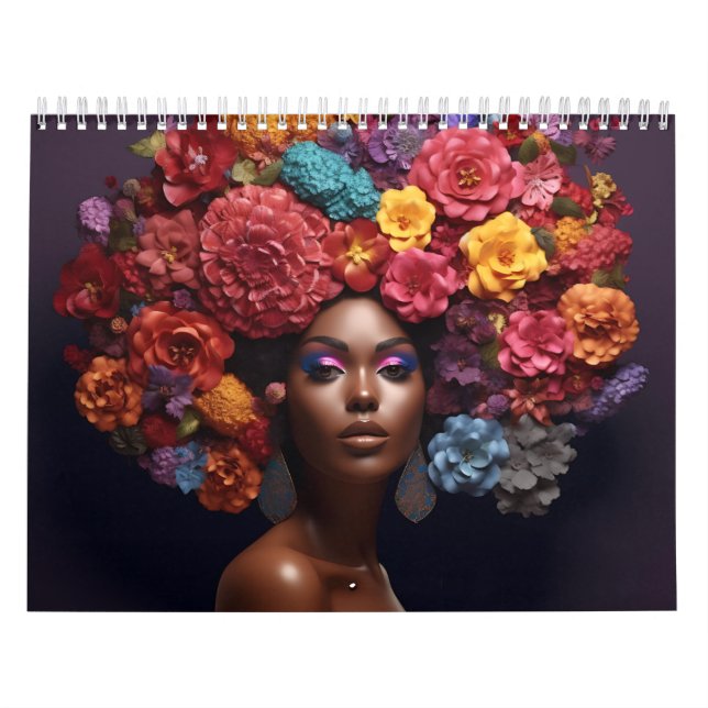 Calendario Reina negra melanina sista flor curo afro mujeres (Tapa)