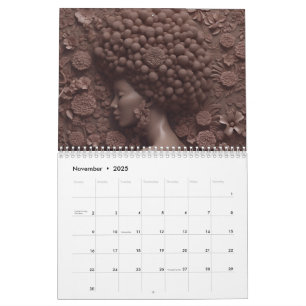 Calendario Reina negra melanina sista flor curo afro mujeres