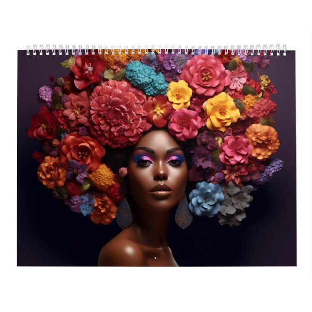 Calendario Reina negra melanina sista flor curo afro mujeres (Tapa)