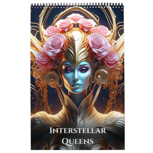 Calendario Reinas interestelares de arte marfileño y murciéla (Tapa)