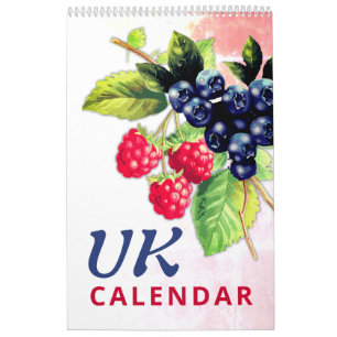 Calendario Reino Unido Frutas y verduras de pared 2026