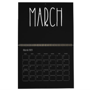 Calendario relleno moderno en blanco y negro