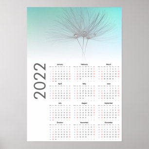 Calendario Relojes de Diente de León 2022 Póster