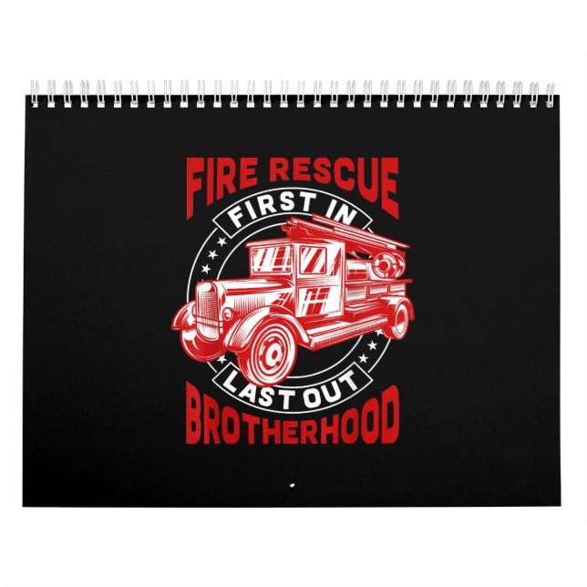 Calendario Rescate de incendios, primer bombero de la hermand (Tapa)