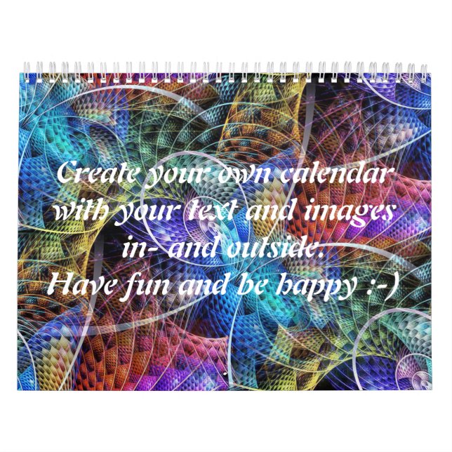 Calendario Resumen Apofisis Fractal X + tu texto e imágenes (Tapa)