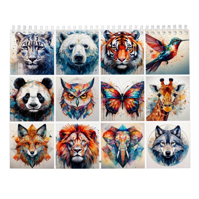 Calendario Resumen de los animales de acuarela (Reverso)