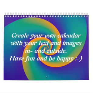 Calendario Resumen Espirales de fondo suave V + tu texto