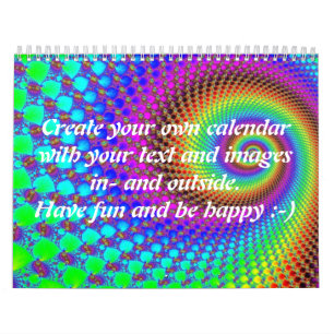 Calendario Resumen Fractal espiral I + tu texto e imágenes