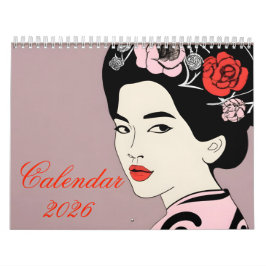 Calendario Retrato moderno 2025 de hermosos chicas chinos