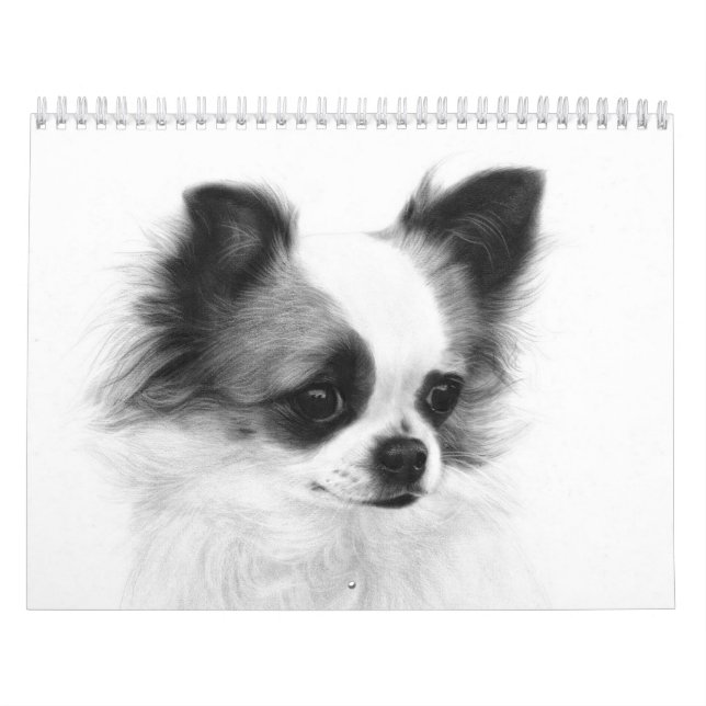 Calendario Retratos de Chihuahua pintados a mano (Tapa)