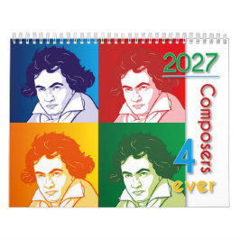 Calendario Retratos de Compositores Clásicos al Estilo de Dib