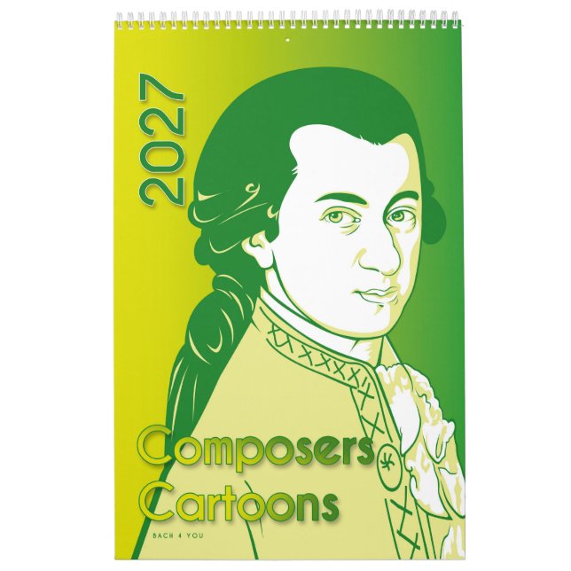 Calendario Retratos de compositores clásicos, estilo caricatu (Tapa)