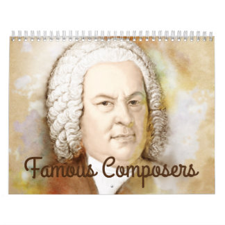 Calendario Retratos de compositores en estilo acuarela