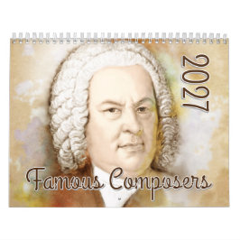 Calendario Retratos de compositores en estilo acuarela, 2027