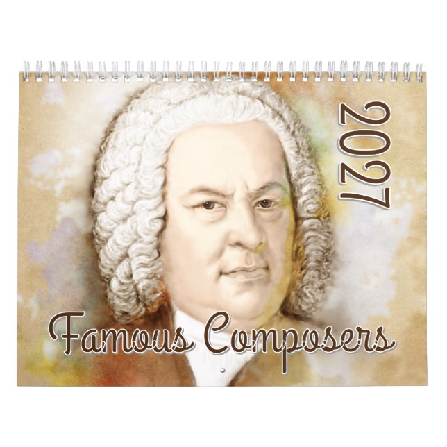 Calendario Retratos de Compositores en Estilo de Acuarela, 20 (Tapa)