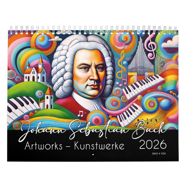 Calendario Retratos de Johann Sebastian Bach: Obras de arte 2 (Tapa)