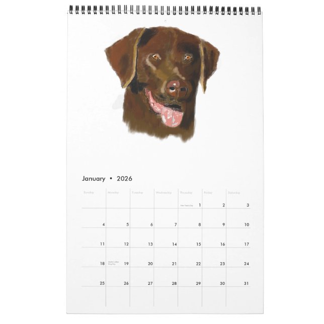 Calendario Retratos del perro (Jan 2026)