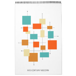 Calendario Retro de arte original moderno de mediados de sigl