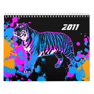 Calendario retro del estilo 2011 del tigre 80s de