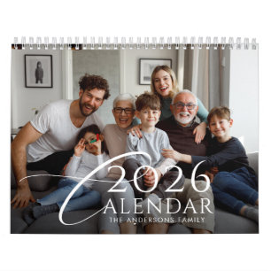 Calendario Revisión del año moderno personalizada para foto d