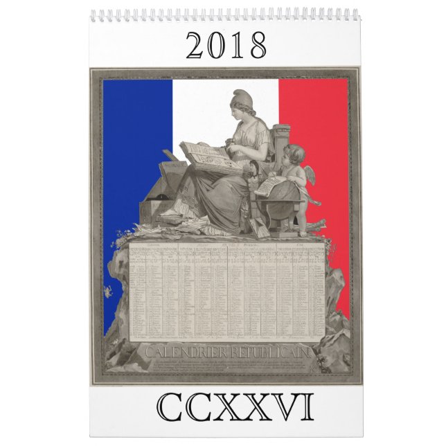 Calendario revolucionario francés para 2018 (Tapa)