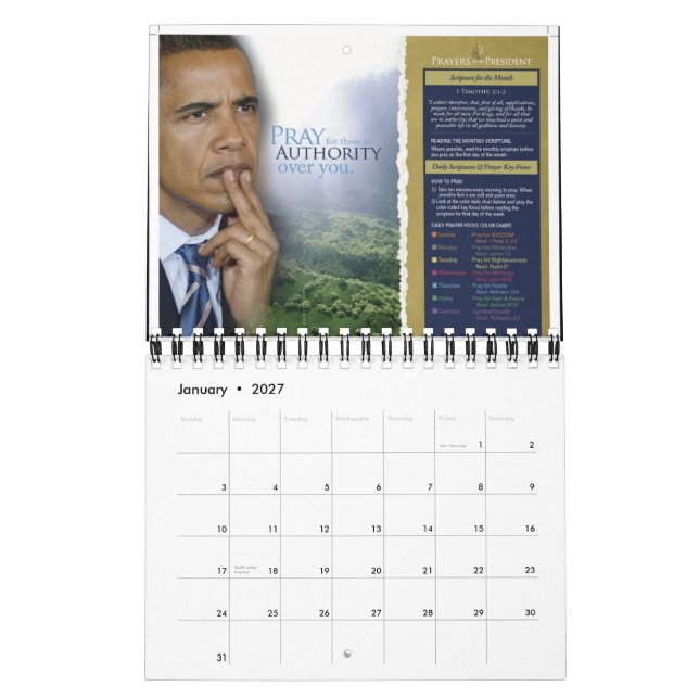 Calendario Rezos para el presidente Calendar (Jan 2027)