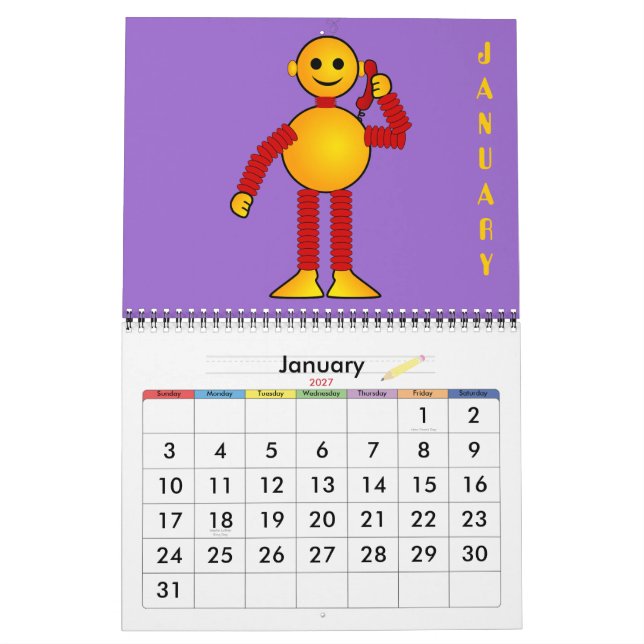 Calendario Robot de ciencia ficción personalizado de ciencia  (Jan 2027)