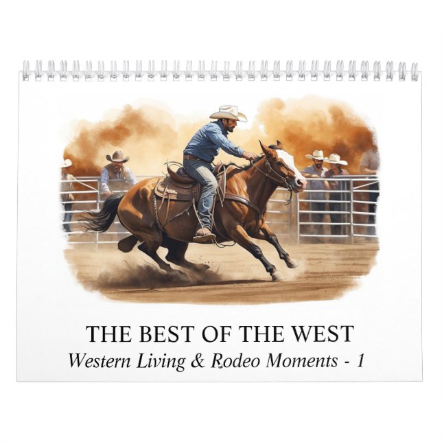 Calendario *~* Rodeo de caballos de Cowboy occidentales AP59 (Tapa)