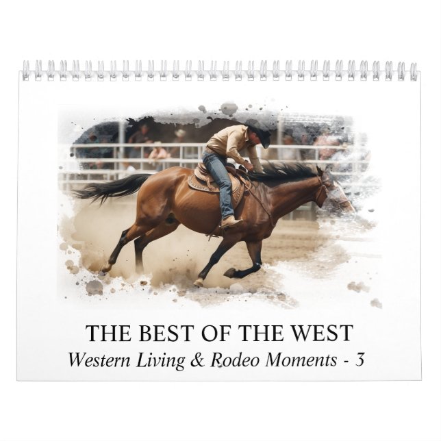 Calendario *~* Rodeo de caballos salvajes de Cowboy Oeste AP5 (Tapa)
