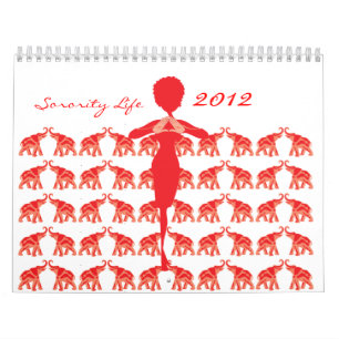 Calendario rojo del elefante
