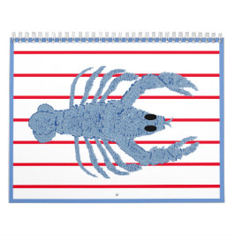Calendario Rojo Francés de Lobster Azul