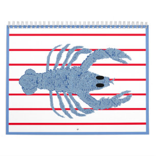 Calendario Rojo Francés de Lobster Azul