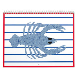 Calendario Rojo Francés de Lobster Azul