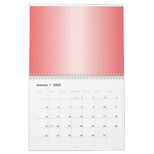 Calendario Rojo, naranja y pinceles rosas se mezclan
