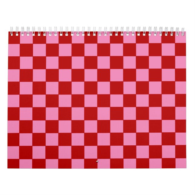 Calendario Rojo y rosado caliente bajo control (Tapa)