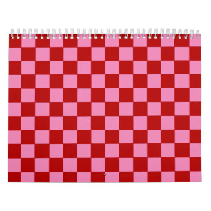 Calendario Rojo y rosado caliente bajo control