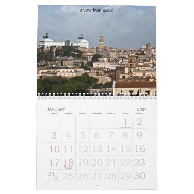 Calendario Roma, Italia (Jan 2027)