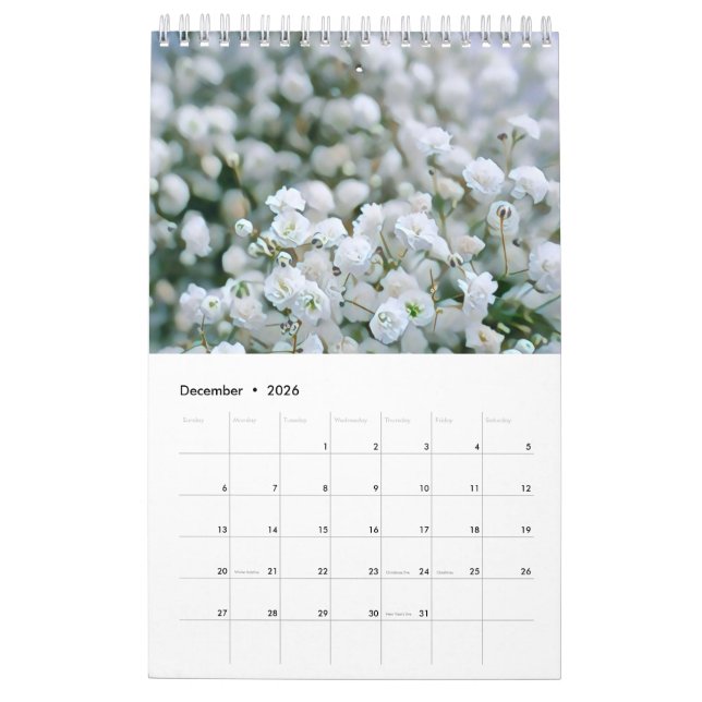 Calendario Romantic cottage flowers wallpaper (Dec 2026)